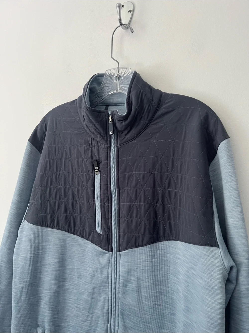 Footjoy Thermoseries Hybrid Mid Layer Golf Full Zip Jacket Gray Blue Large